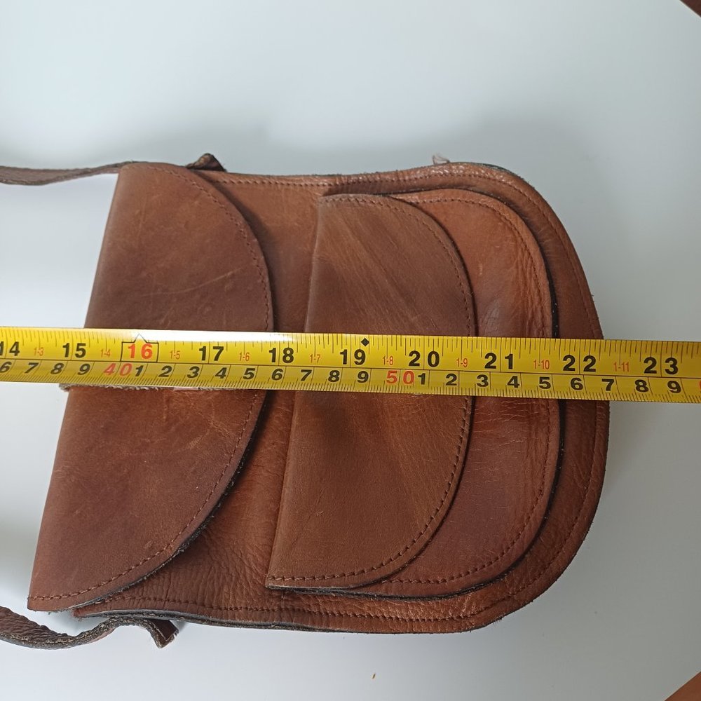 Pretty Vintage Stocko Shoulder Short Strap Bag Brown Real Leather 7'' x 7.5'' - Picture 7 of 16